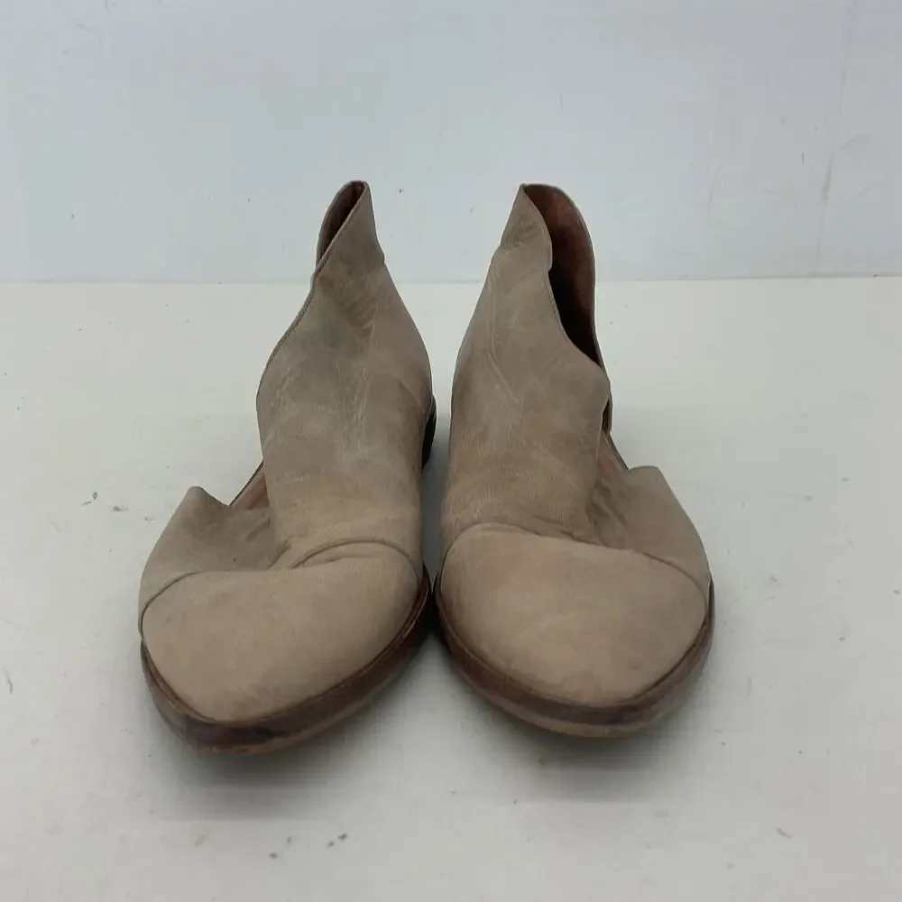 Free People Taupe Suede Cutout Ankle Booties
